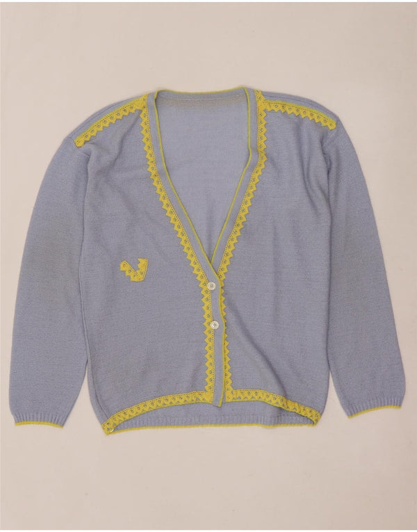 Pulover Cardigan Vintage pentru Damă UK 14 Medium Blue