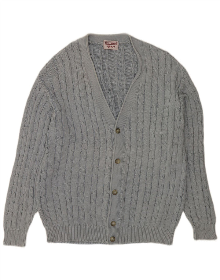 Pulover Cardigan Bărbați Stefanel Mare Bumbac Albastru