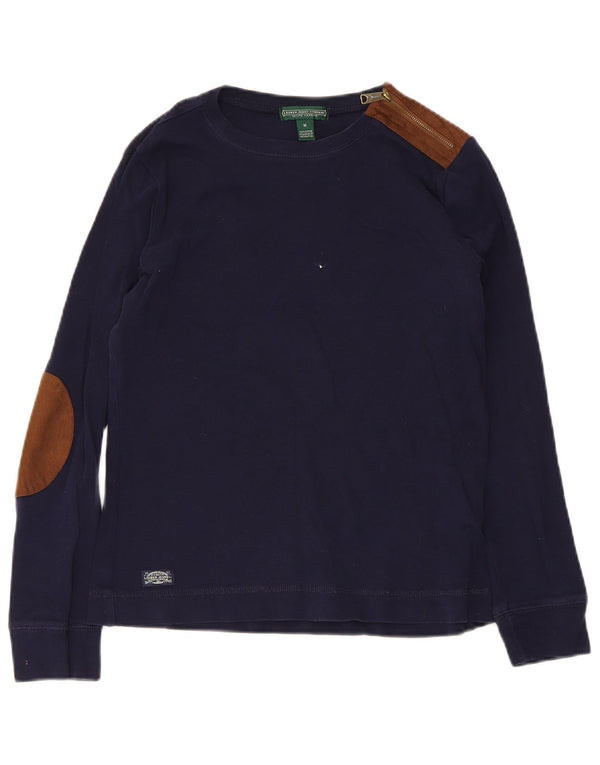 Bluză de călărie pentru femei Ralph Lauren cu mânecă lungă UK 12 Medium Bleumarin