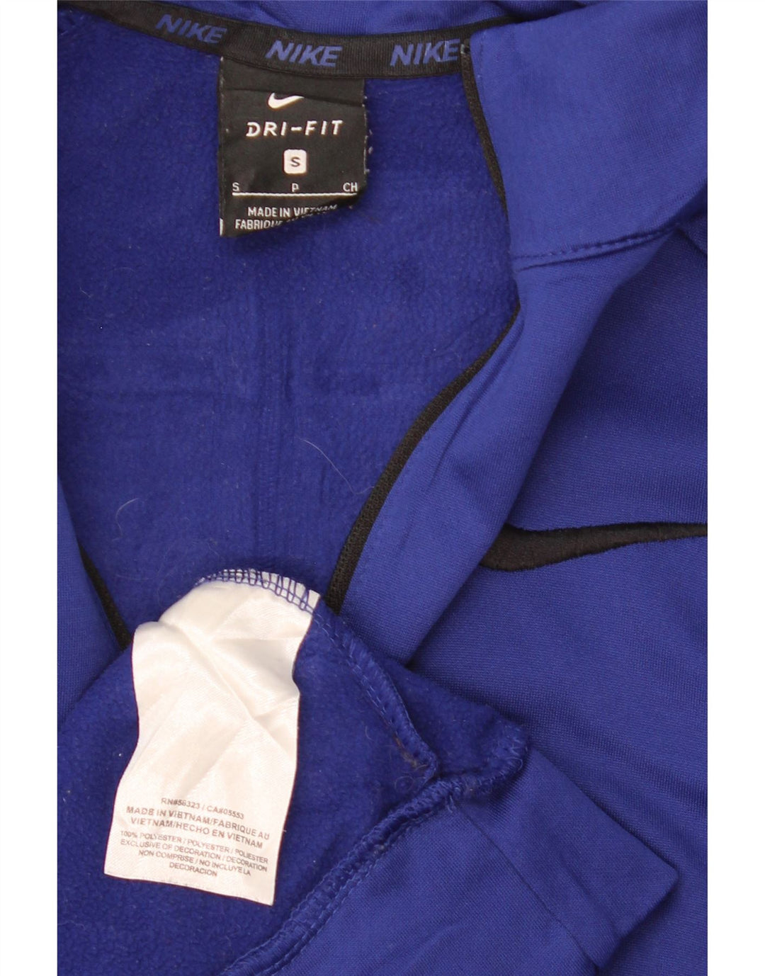 Pulover pentru bărbați NIKE Dri Fit, cu fermoar și gât, poliester mic, albastru