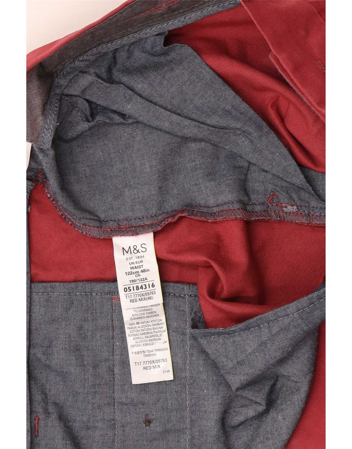 Pantaloni scurți chino pentru bărbați Marks & Spencer W48 4XL bumbac roșu