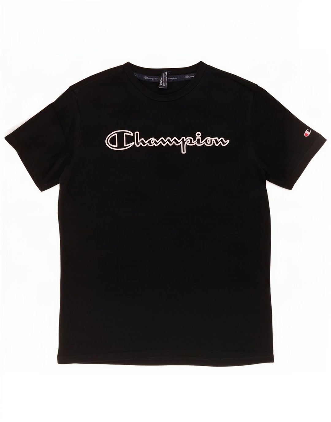 Tricou grafic Champion pentru bărbați Top mediu din bumbac negru