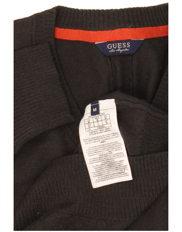 Pulover cu decolteu în V Guess pentru bărbați, gri mediu acrilic