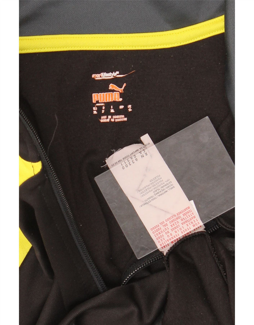 PUMA Womens Zip Neck Pullover Tracksuit Top UK 18 XL Black Colourblock Vintage Puma and Second-Hand Puma from Messina Hembry 