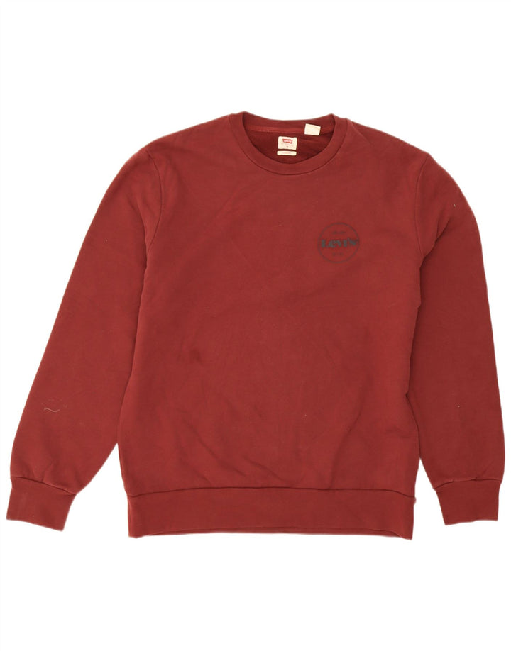 Pulover pentru bărbați Levi's Pulover mediu din bumbac burgundă