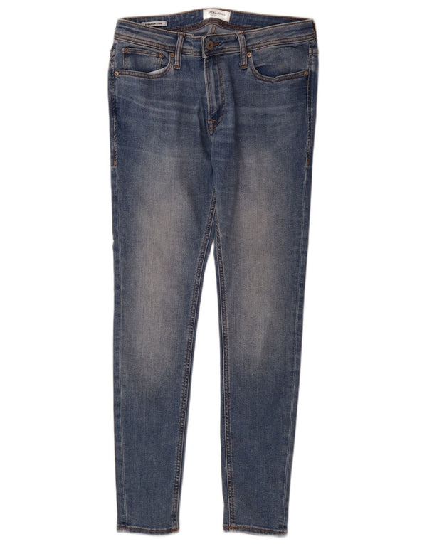Jack & Jones Mens Spray On Skinny Jeans W32 L30 Blue Cotton