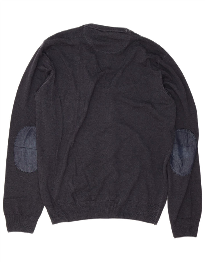 Pulover Cardigan pentru bărbați Trussardi Jeans Lână, albastru bleumarin mediu