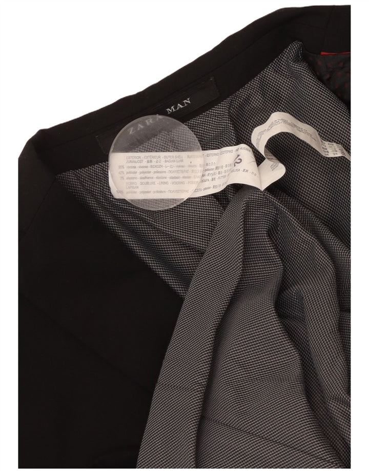 Jachetă pentru bărbați ZARA cu 2 nasturi, UK 34 XS, viscoză neagră