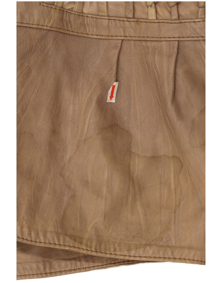 Jachetă de piele vintage pentru femei UK 14 Medium Beige Piele