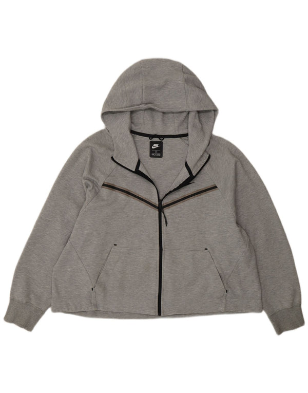 Pulover Nike pentru femei cu fermoar, UK 18 XL, bumbac gri