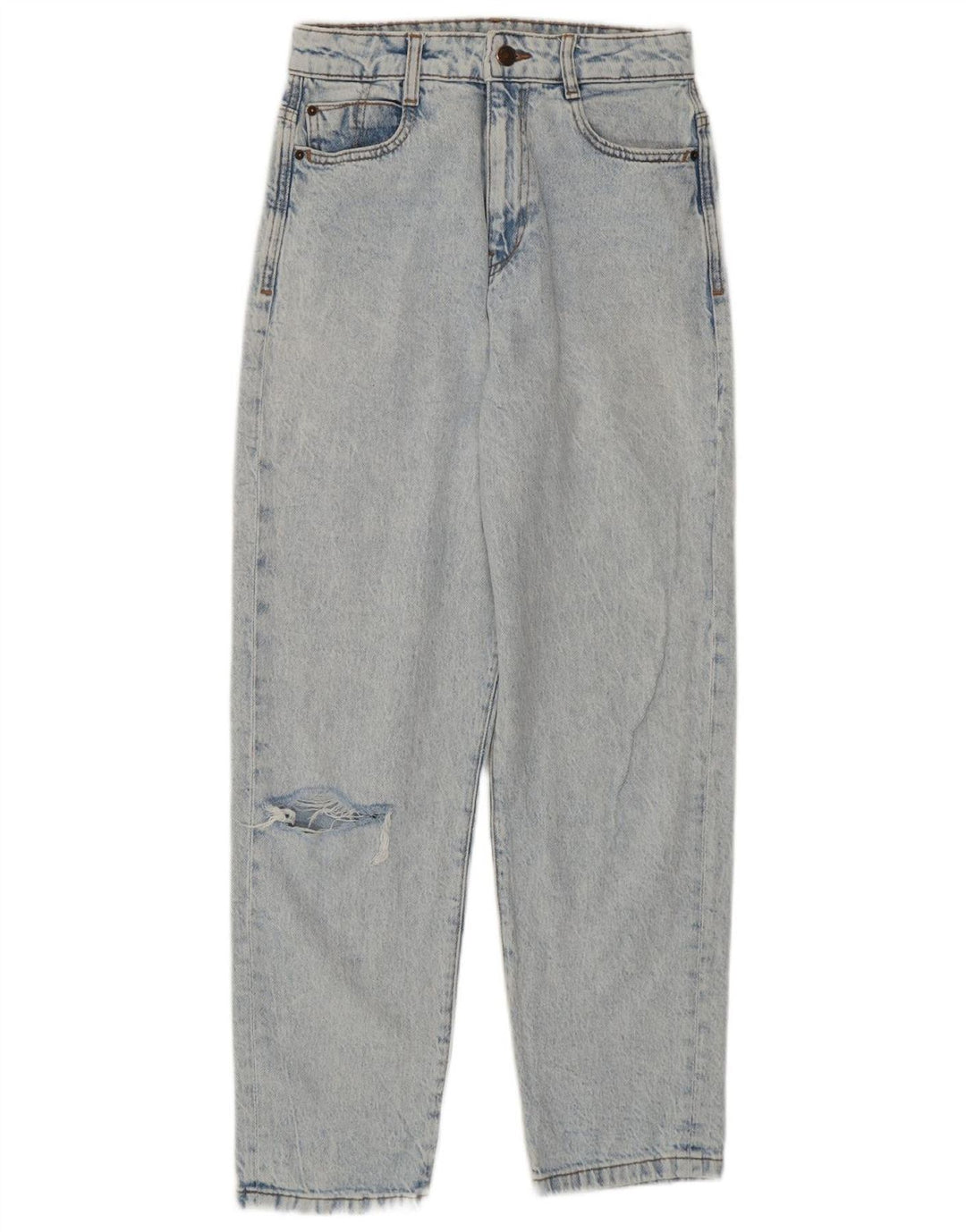 Blugi de damă Zara cu talie înaltă învechiți EU 36 XS L26 L27 Bumbac albastru