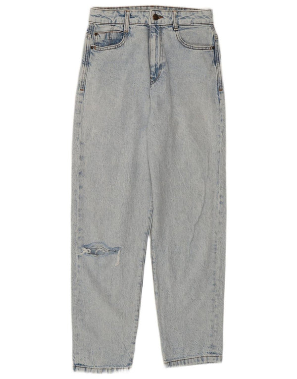 Blugi de damă Zara cu talie înaltă învechiți EU 36 XS L26 L27 Bumbac albastru