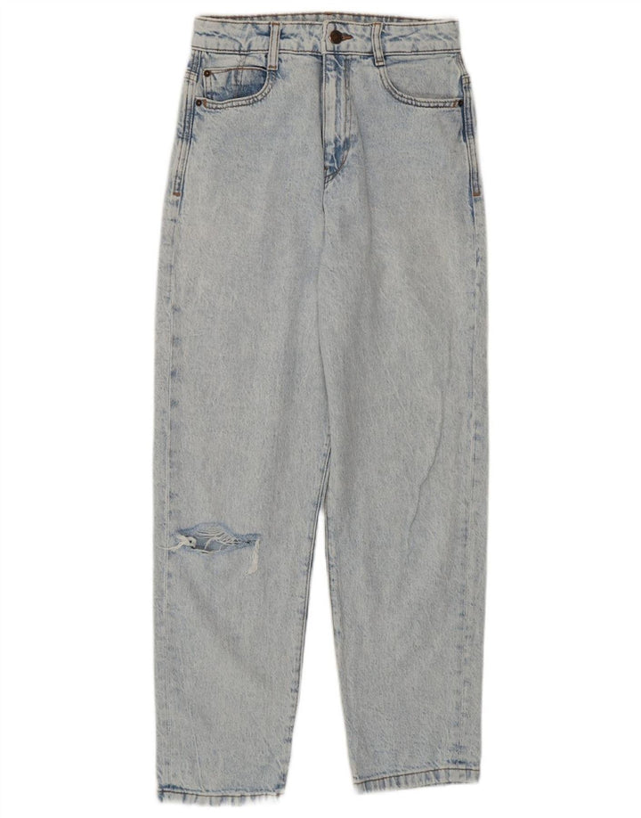 Blugi de damă Zara cu talie înaltă învechiți EU 36 XS L26 L27 Bumbac albastru