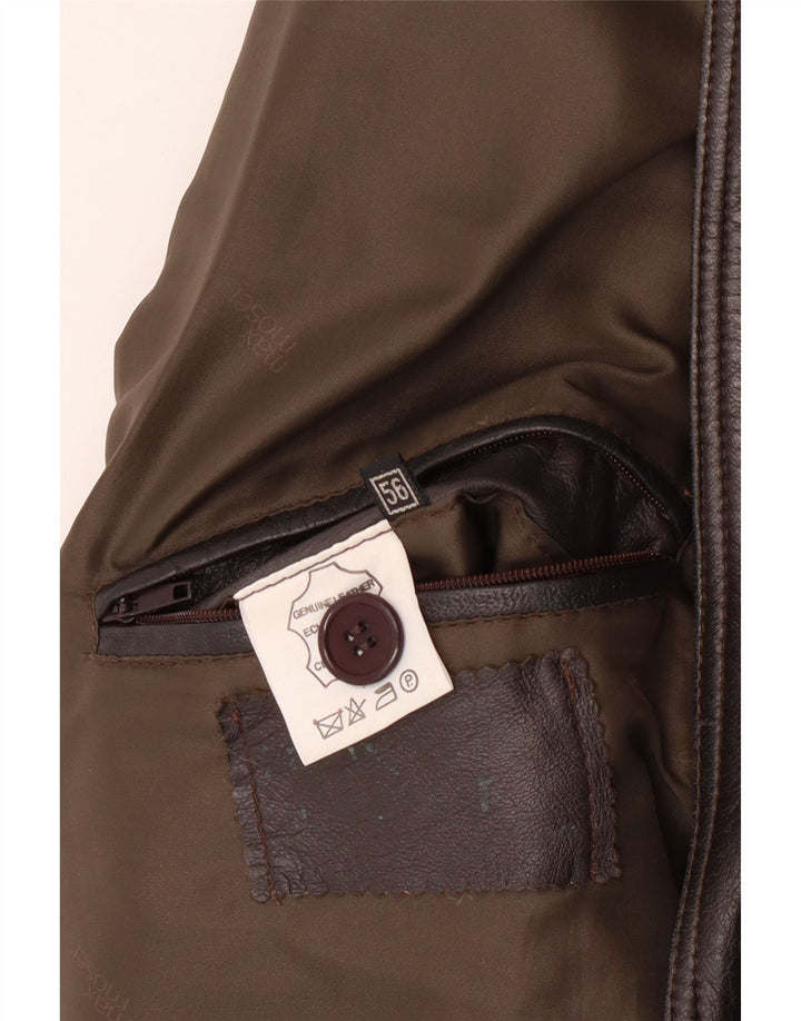 Palton din piele pentru bărbați MAX MOSER IT 56 3XL din piele maro