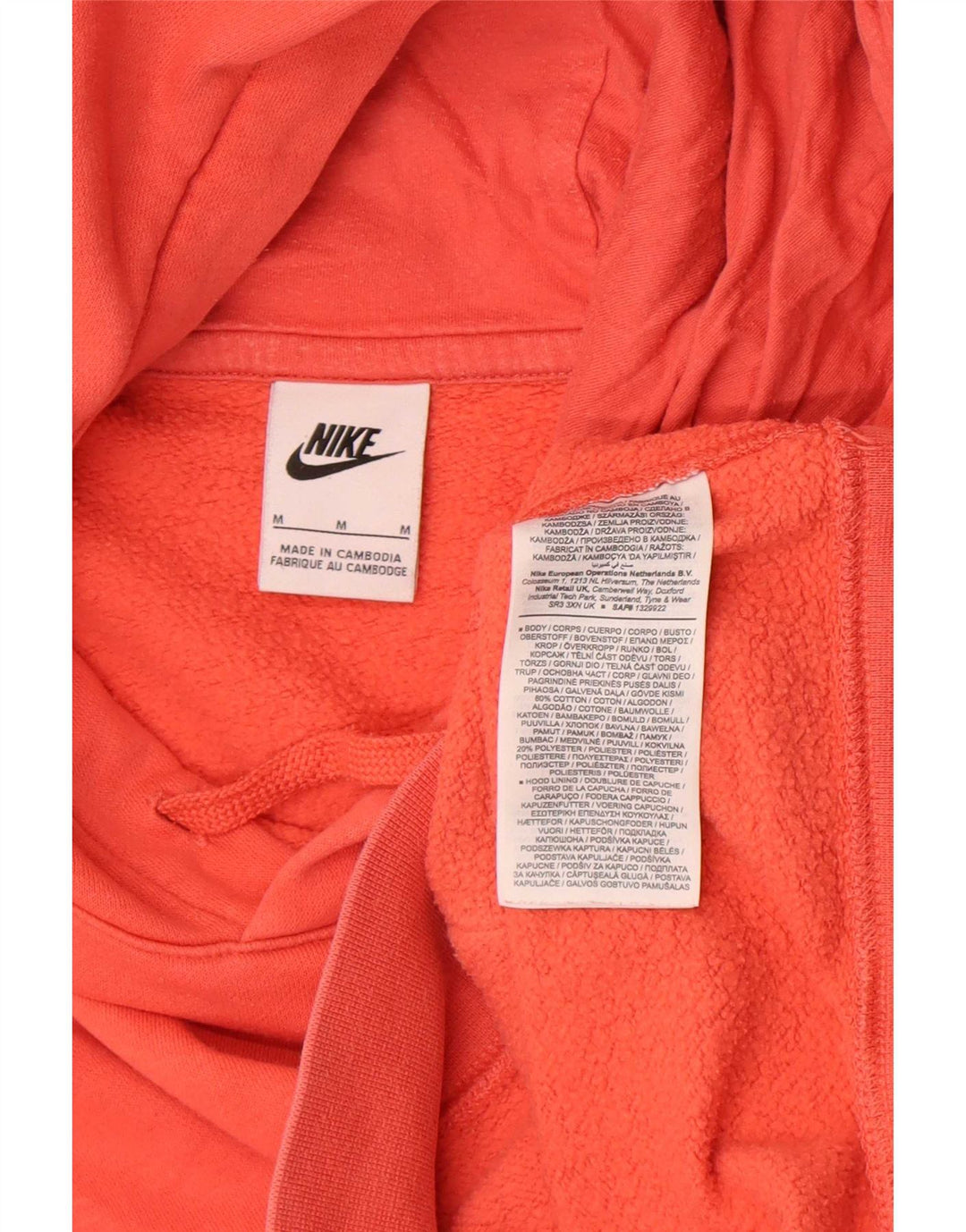 Pulover Nike pentru bărbați, cu formă regulată, bumbac portocaliu mediu