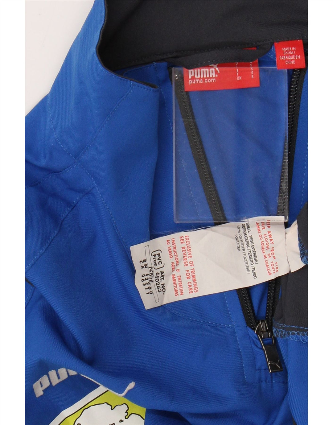 Top de trening PUMA pentru bărbați, cu grafic, cu fermoar, cu gât, color block, albastru