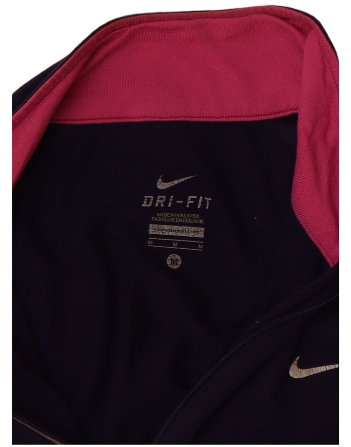 Top de trening Nike Dri Fit Pullover pentru femei UK 12 Medium Navy Blue Marine
