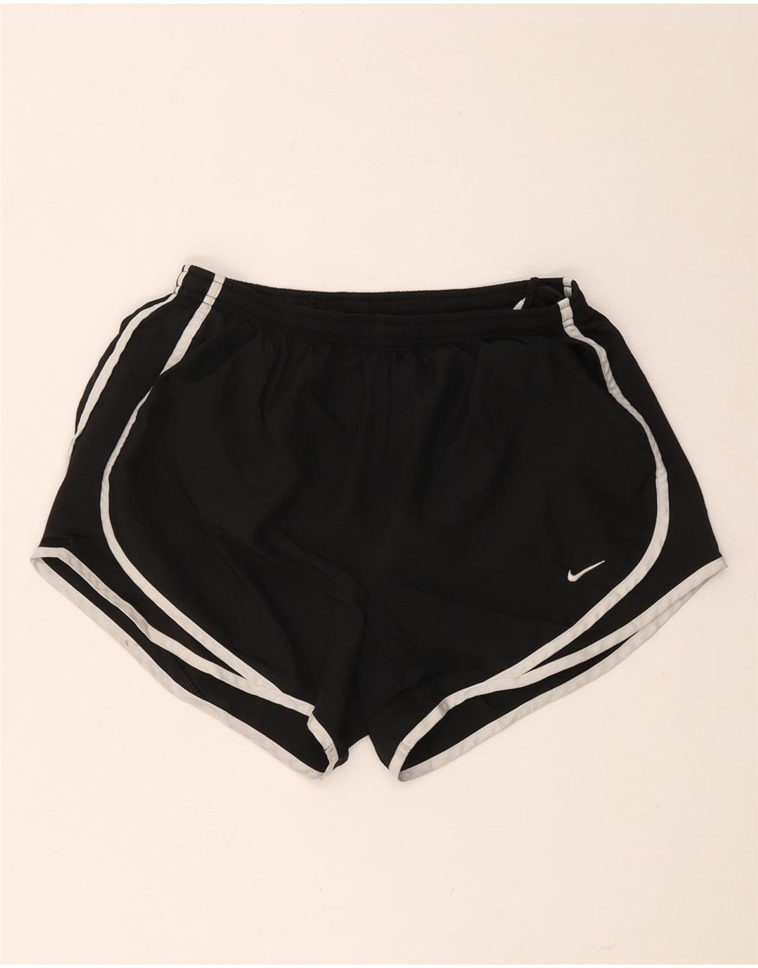 Pantaloni scurti sport NIKE Dri Fit pentru femei UK 14 Poliester mediu negru