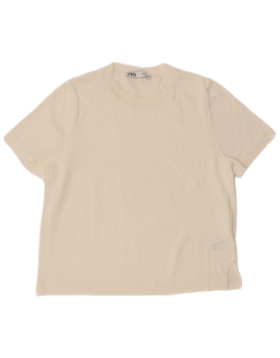 Top tricou pentru femei Zara UK 14 Medium White Viscose