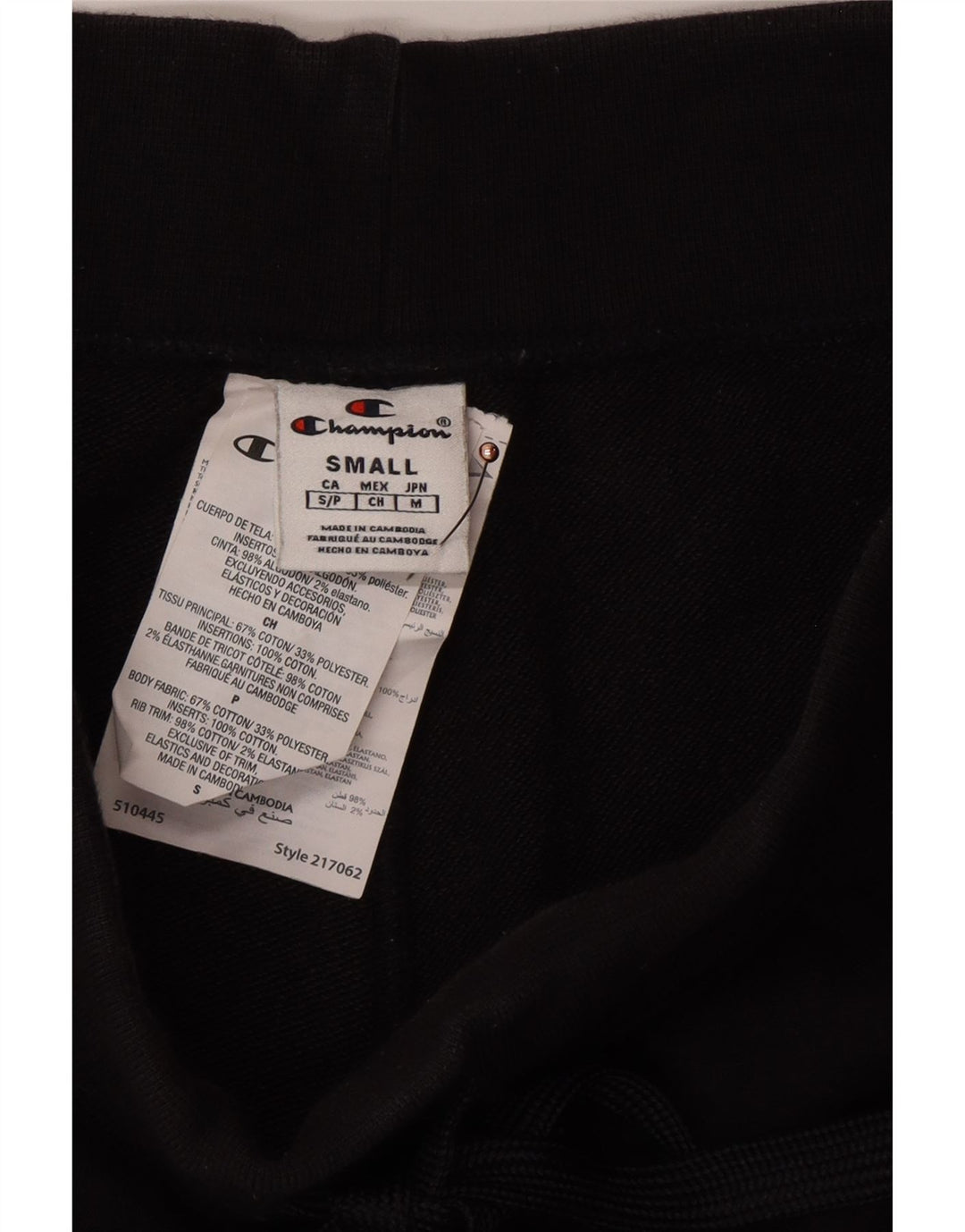 Pantaloni de trening grafic pentru bărbați CHAMPION Pantaloni de jogging Bumbac negru mic