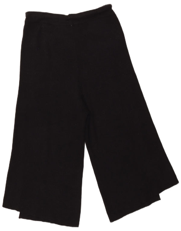 Pantaloni capri cu picioare largi din tricot pentru femei Zara L32 L21 Viscoză neagră