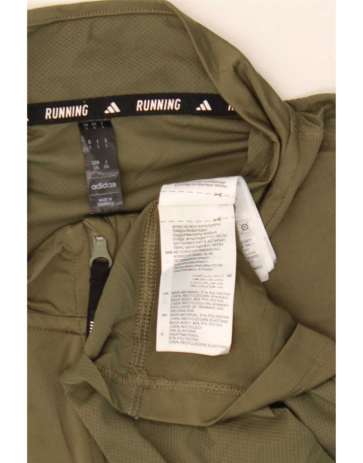 Trening pentru bărbați Aeroready cu fermoar și gât Pulover Top mare din poliester kaki