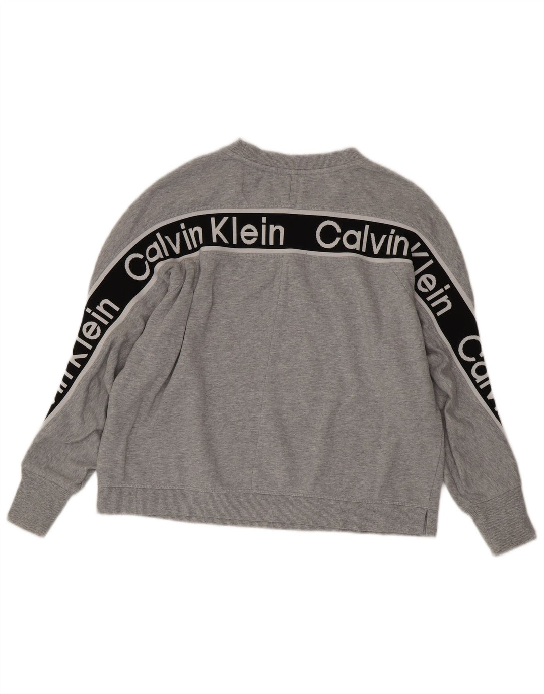 CALVIN KLEIN Pulover cu grafic pentru femei UK 18 XL Gri Colorblock