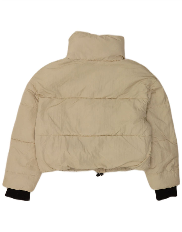 Jachetă căptușită supradimensionată pentru femei Zara UK 14 Medium Bej Nylon