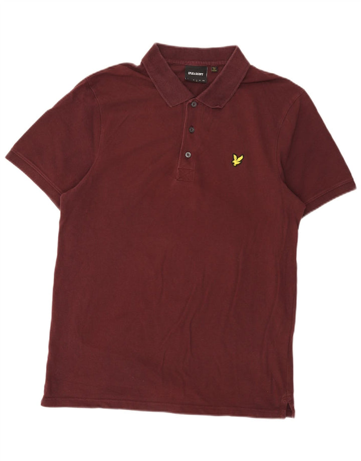 Tricou polo pentru bărbați Lyle & Scott din bumbac burgundy mare