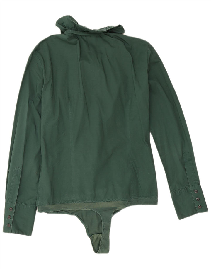 Body Benetton pentru femei cu volane în față UK 16, mare, verde, bumbac
