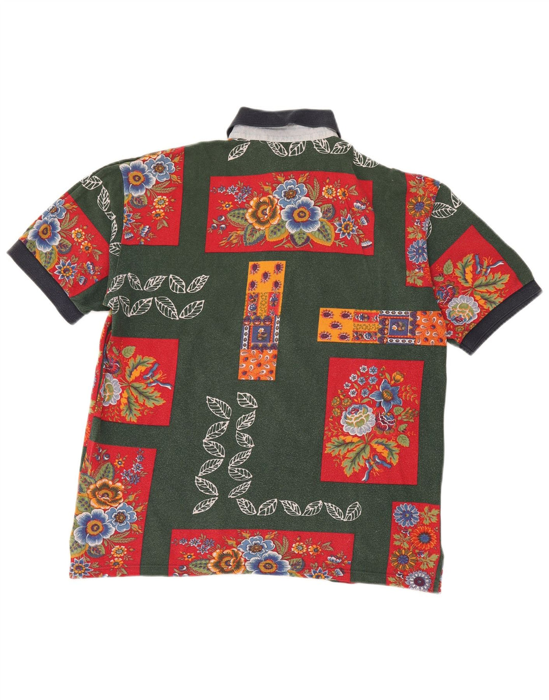 Tricou polo pentru bărbați Johnny Lambs IT 52, mare, verde, floral