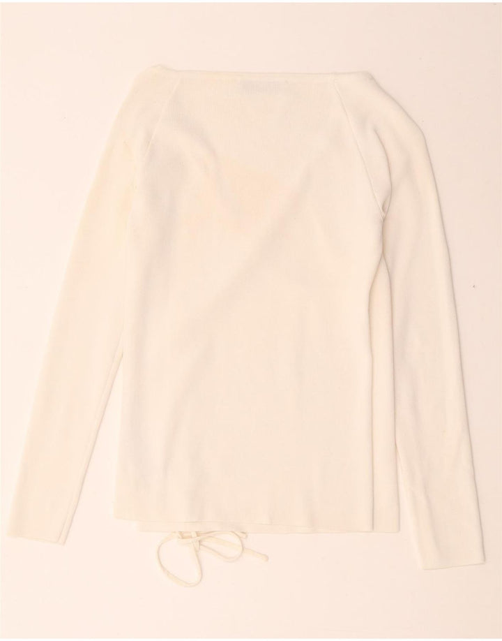 Bluză înfășurată cu mânecă lungă pentru femei Zara UK 8 Small White Viscose