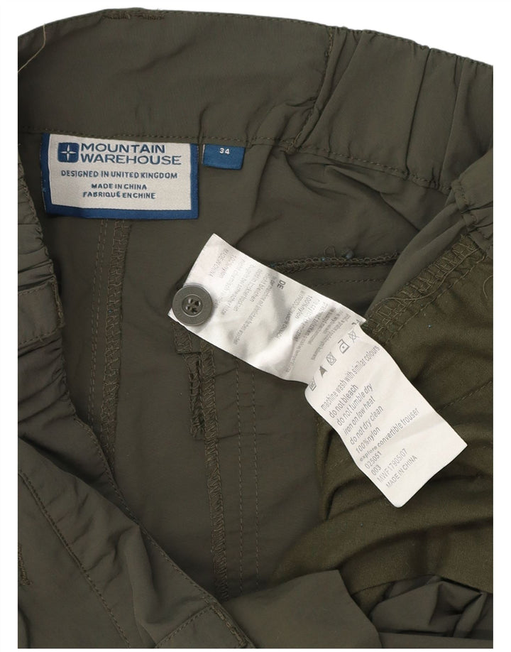 Pantaloni cargo drepti pentru bărbați Mountain Warehouse L34 L32 Poliester verde
