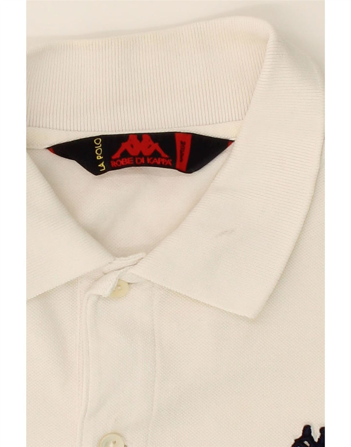 KAPPA Mens Polo Shirt Large White Cotton Vintage Kappa and Second-Hand Kappa from Messina Hembry 