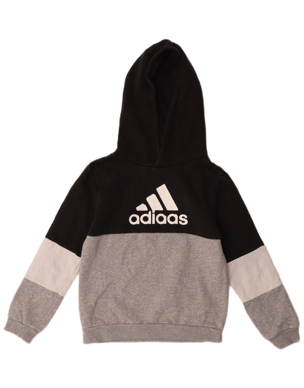 Pulover pentru băieți Adidas Graphic Hoodie 9-10 ani, gri, bumbac color bloc