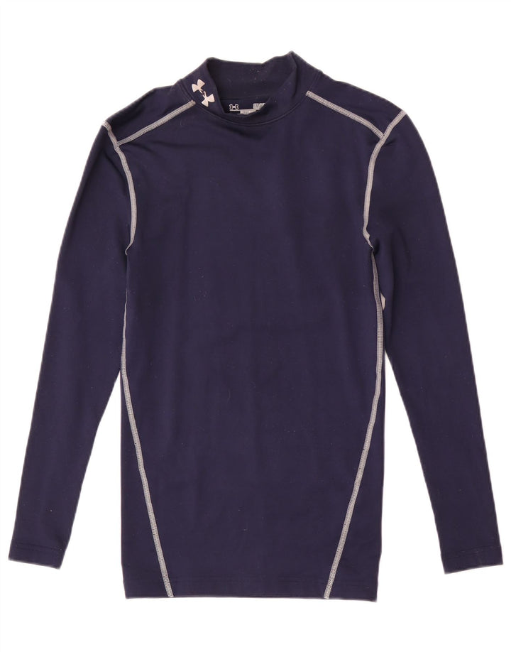 Under Armour Cold Gear Graphic Top cu mânecă lungă pentru bărbați, cu dungi mici, bleumarin