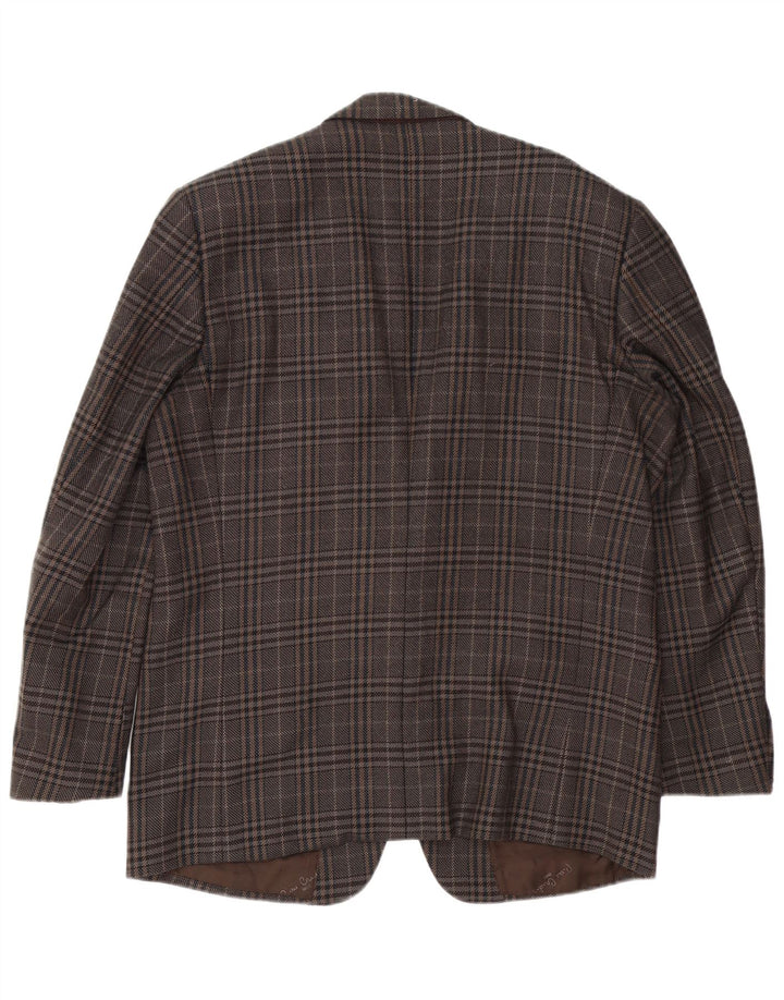Jachetă Blazer pentru bărbați Pierre Cardin cu 2 nasturi UK 40 Mare maro Houndstooth