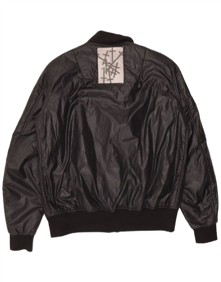Jachetă vintage pentru bărbați Bomber Graphic Waxed UK 38 Medium Black Patchwork