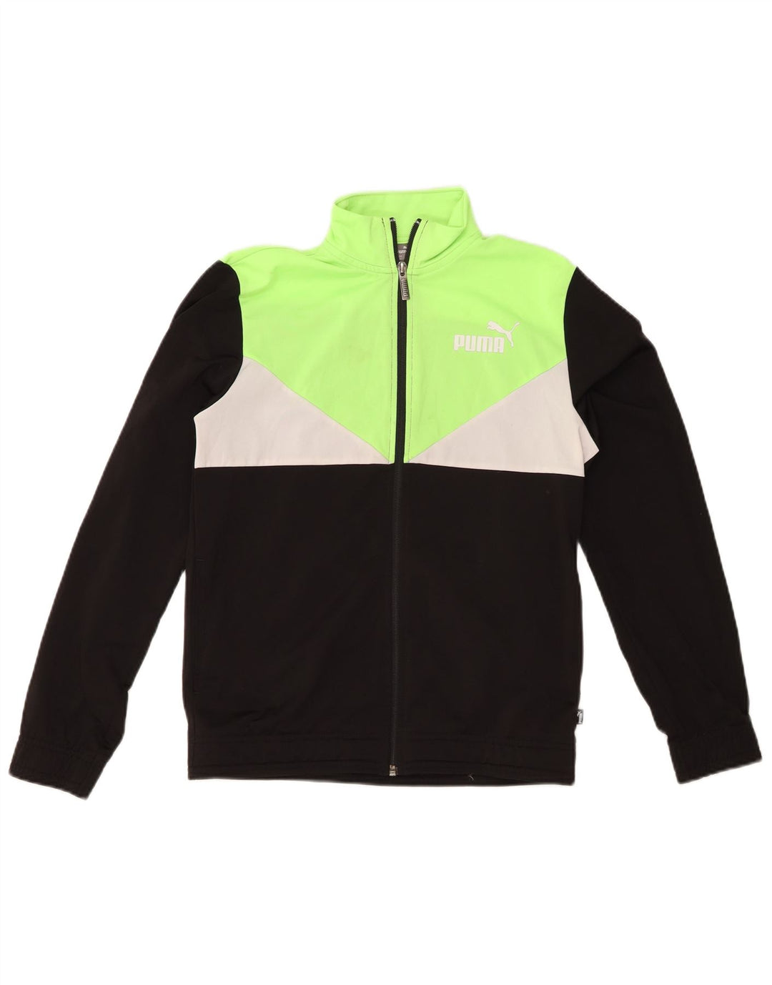 Jachetă de trening PUMA pentru băieți 13-14 ani, negru, color block