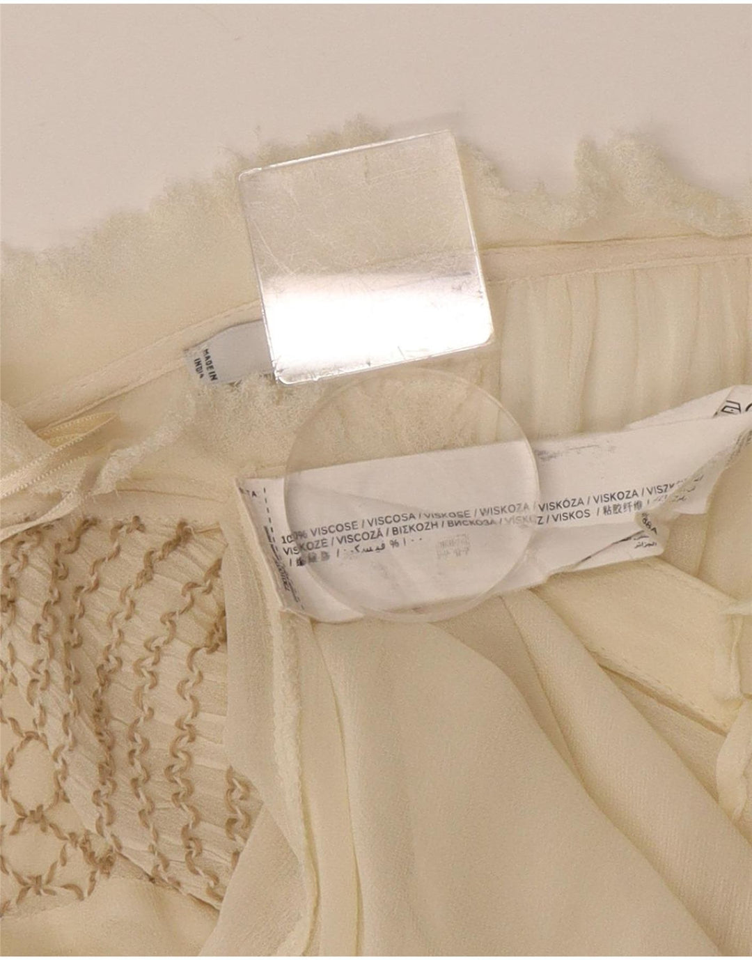 Bluză Mango pentru femei See Through Top UK 12 Medium Off White Viscose