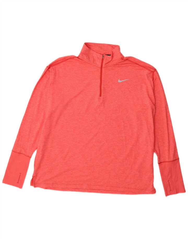 Tricou Nike Dri Fit Top cu mânecă lungă pentru femei UK 18 XL roz poliester cu mâneci