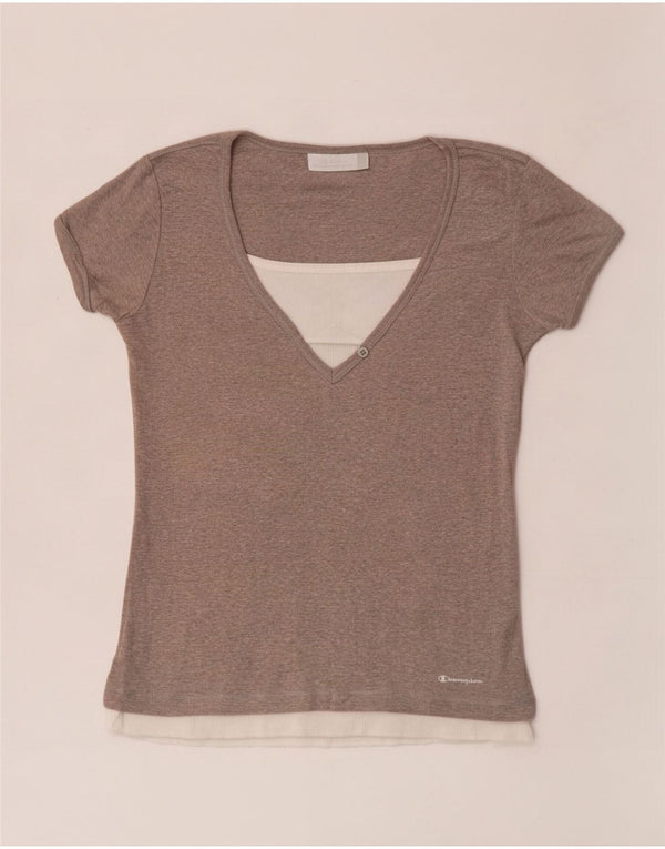 Tricou Champion pentru femei Top UK 14 Large Gri Colorblock