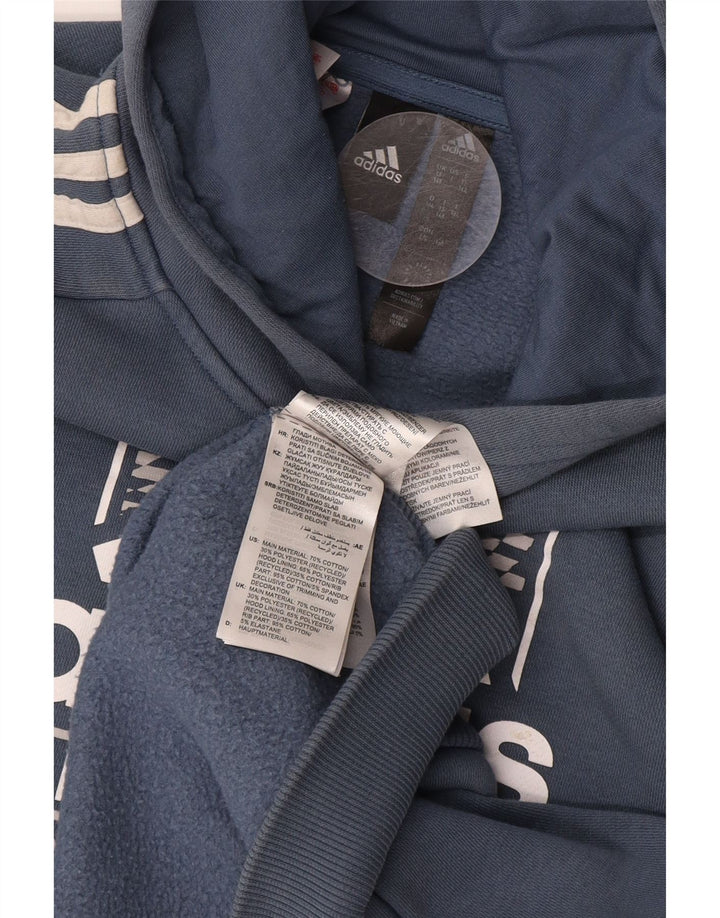 Pulover ADIDAS pentru băieți, cu grafică, 13-14 ani, bumbac albastru