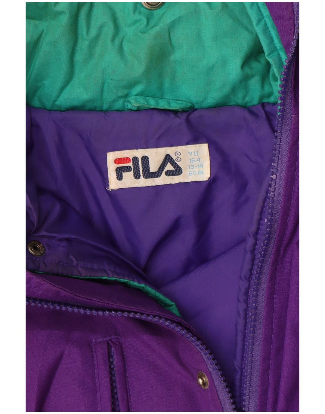 Jachetă de schi Fila pentru băieți, cu glugă, 13-14 ani, violet, poliester color bloc