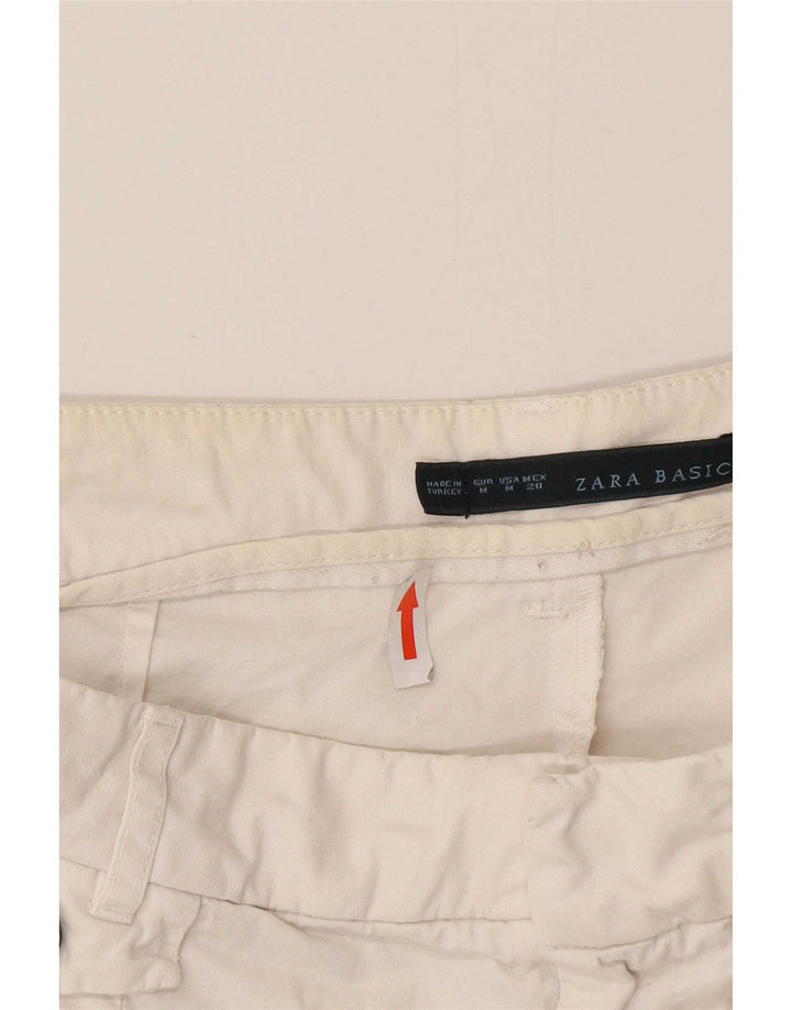 Pantaloni chino slim pentru femei Zara Mediu L32 L30 Bumbac alb