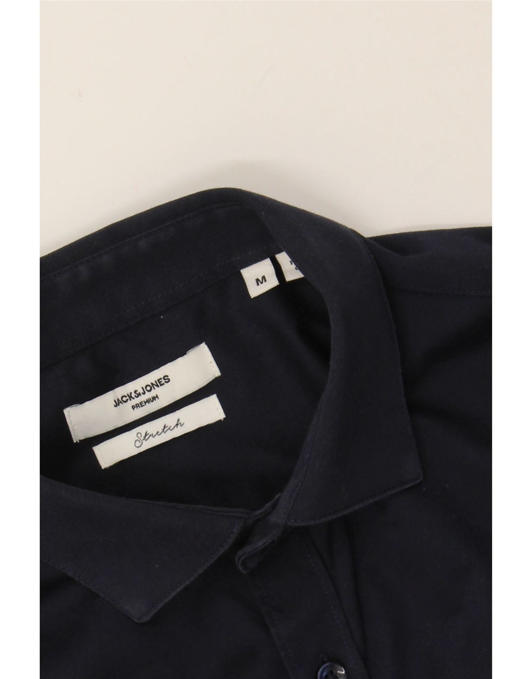 JACK & JONES Mens Shirt Medium Navy Blue Cotton Vintage Jack & Jones and Second-Hand Jack & Jones from Messina Hembry 