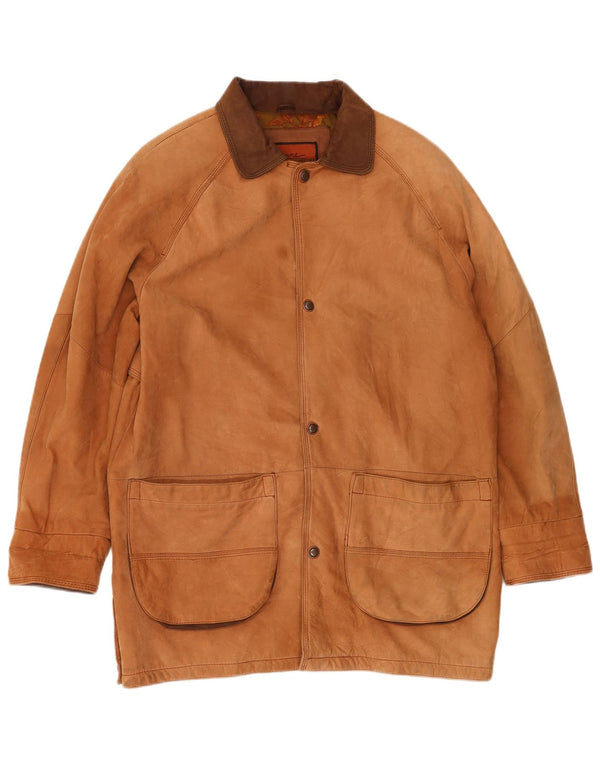 Jachetă din piele pentru bărbați Cayenne UK 40, maro, piele mare