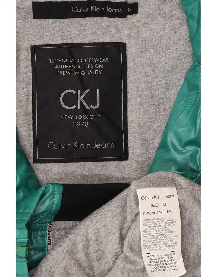 Jachetă bomber cu glugă cu glugă Calvin Klein Jeans pentru femei UK 14 verde mediu