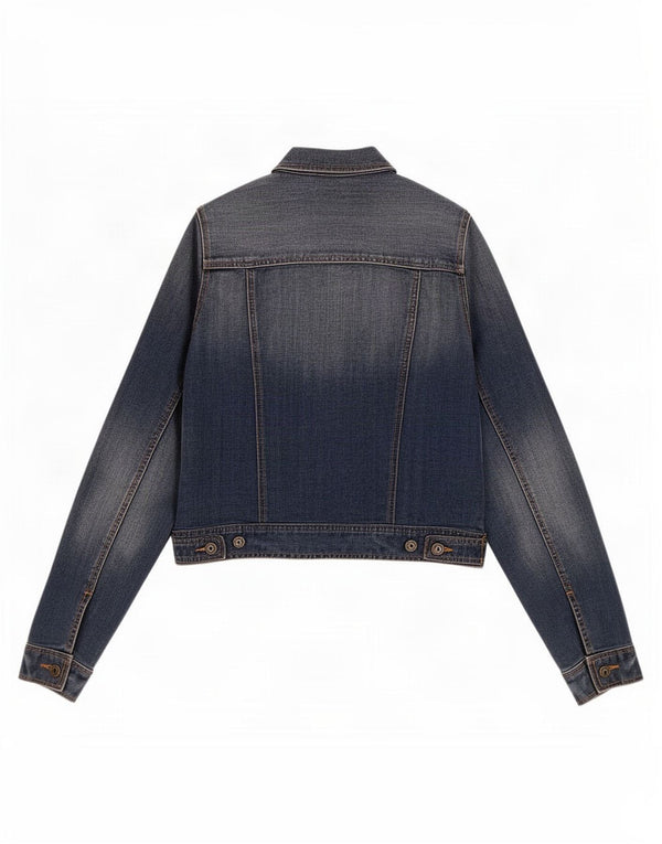 Jachetă de denim crop pentru femei Gap UK 14, bumbac albastru mediu