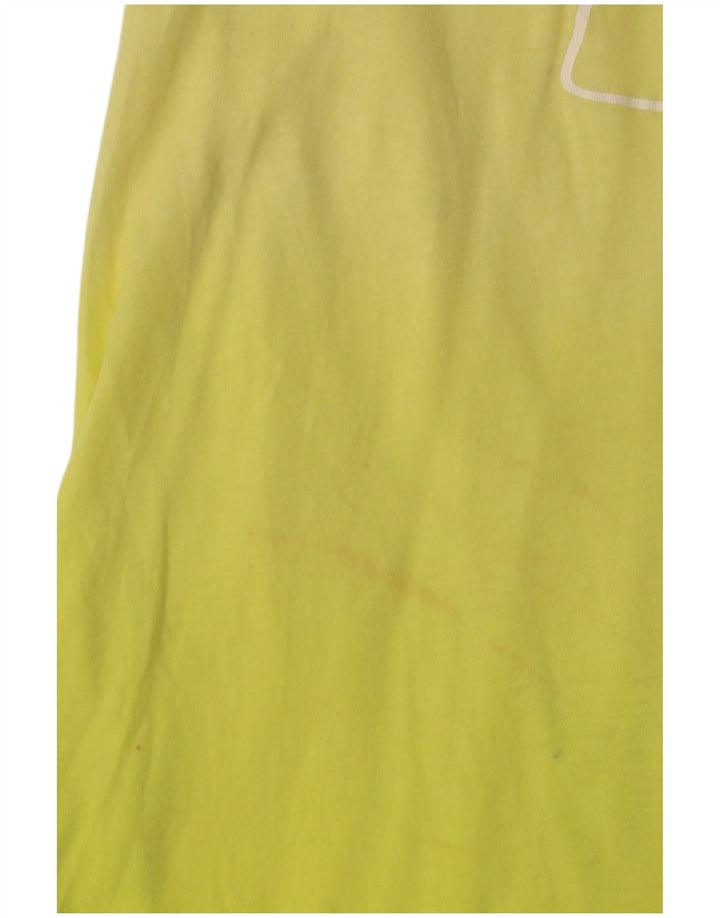 Top cu tunică grafică BENETTON pentru femei UK 8 Small Yellow Colorblock Beach